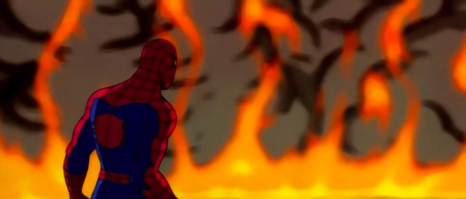 spider-man fire animated